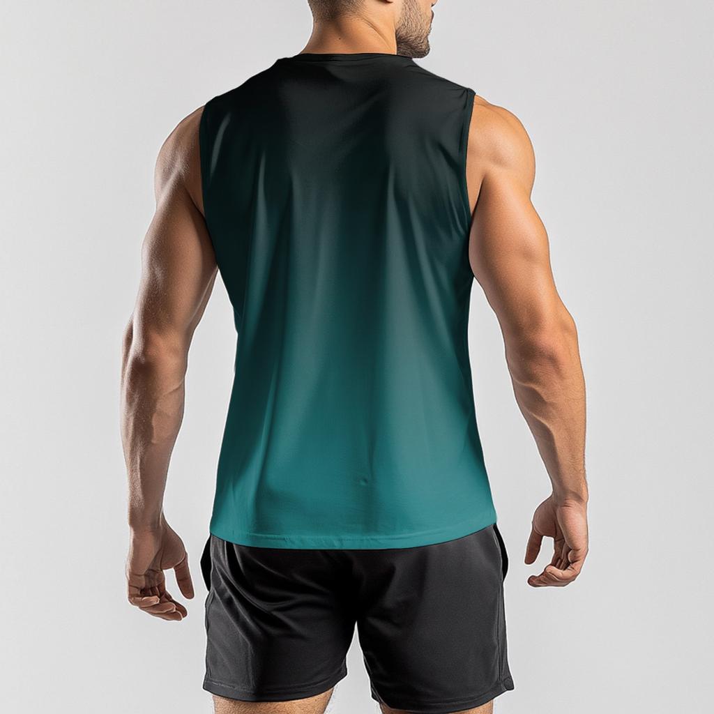 Ärmelloses Herren-Sport-Casual-Weste mit Farbverlauf-Print