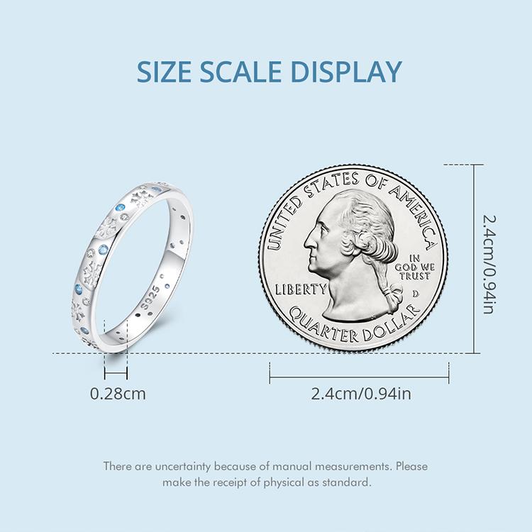 WOSTU Bague en argent Sterling 925 brillant en Zircon bleu et blanc, anneau de neige et de glace pour femmes, bijoux cadeau d'anniversaire