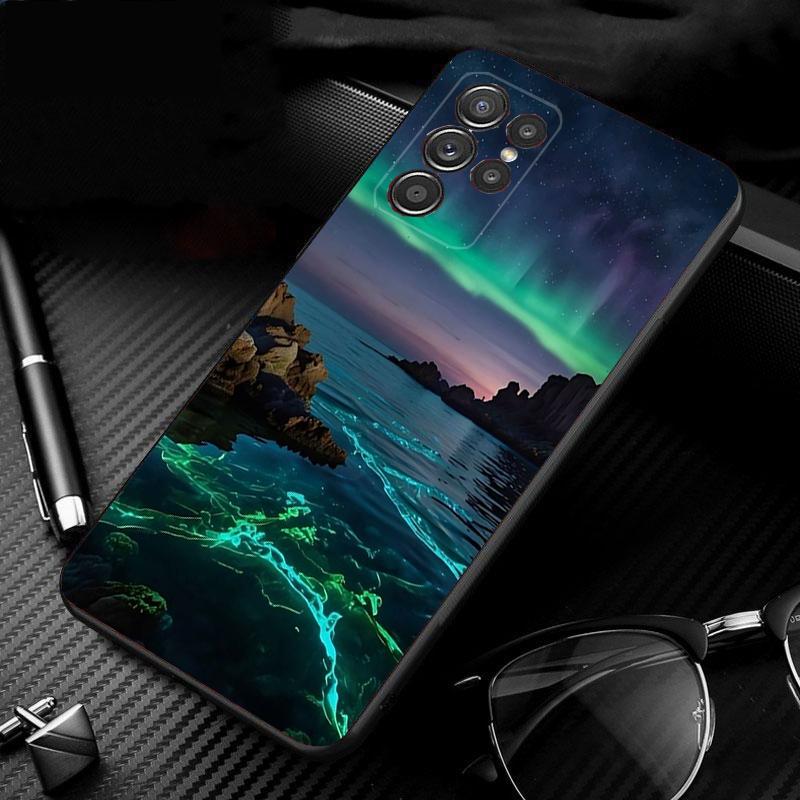 

Phone Case For Samsung Galaxy S25 S24 S23 S22 S21 Ultra S24 S23 S22 S21 S25 Plus S24 S20 FE Moonlight Beach Scenery S23Ultra