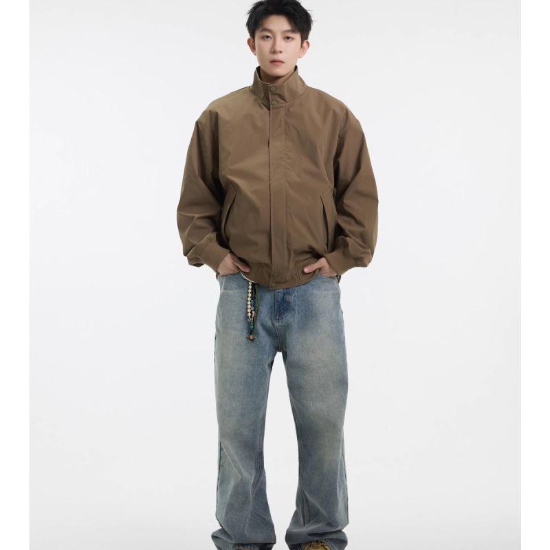 2025 Spring/Autumn Men's Cool Pique Jacket - High Street Trend, Hong Kong, Japanese Harajuku, Korean Style.