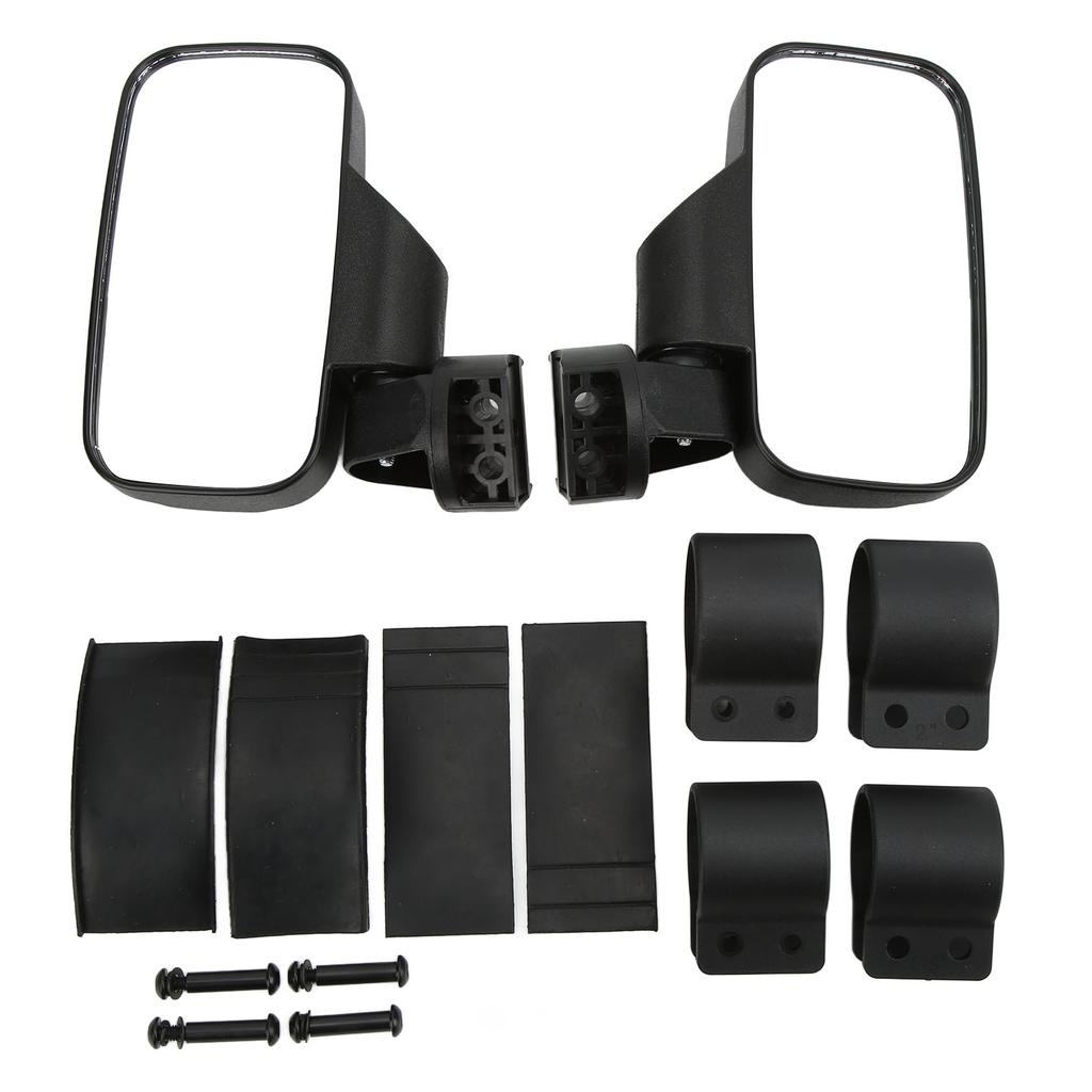 1.75in 2in Rear View Mirror Side Mirrors Replacement For Polaris RZR UTV AVT Roll Bar Black