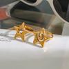  Stainless Steel Star Rings Set Hypoallergenic Spiral Minimalist Jewelry Mirror Polish Wedding Party Daily