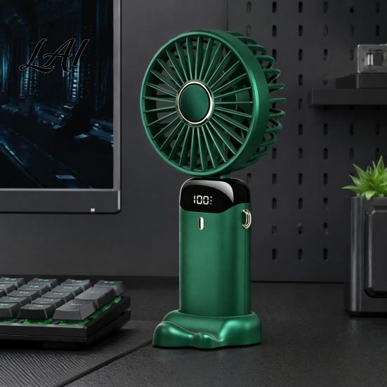 Portable Handheld Fan Foldable Fan Rechargeable USB Mini Desk with 5 Speed Summer Essential LED Display Personal Cooling for Home Office Travel Air