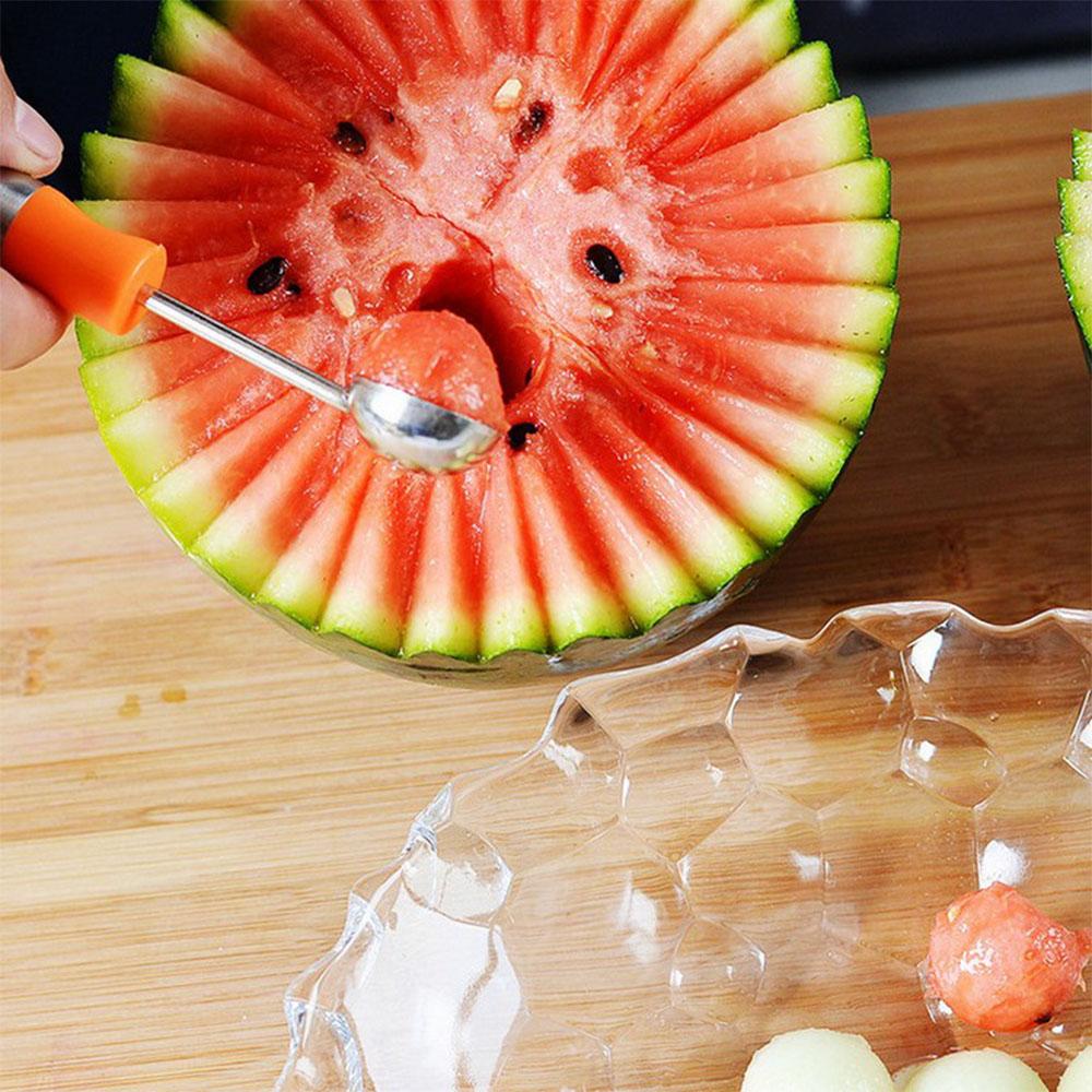 Stainless Steel Double-Sided Melon Baller - Fruit & Vegetable Carving Tool