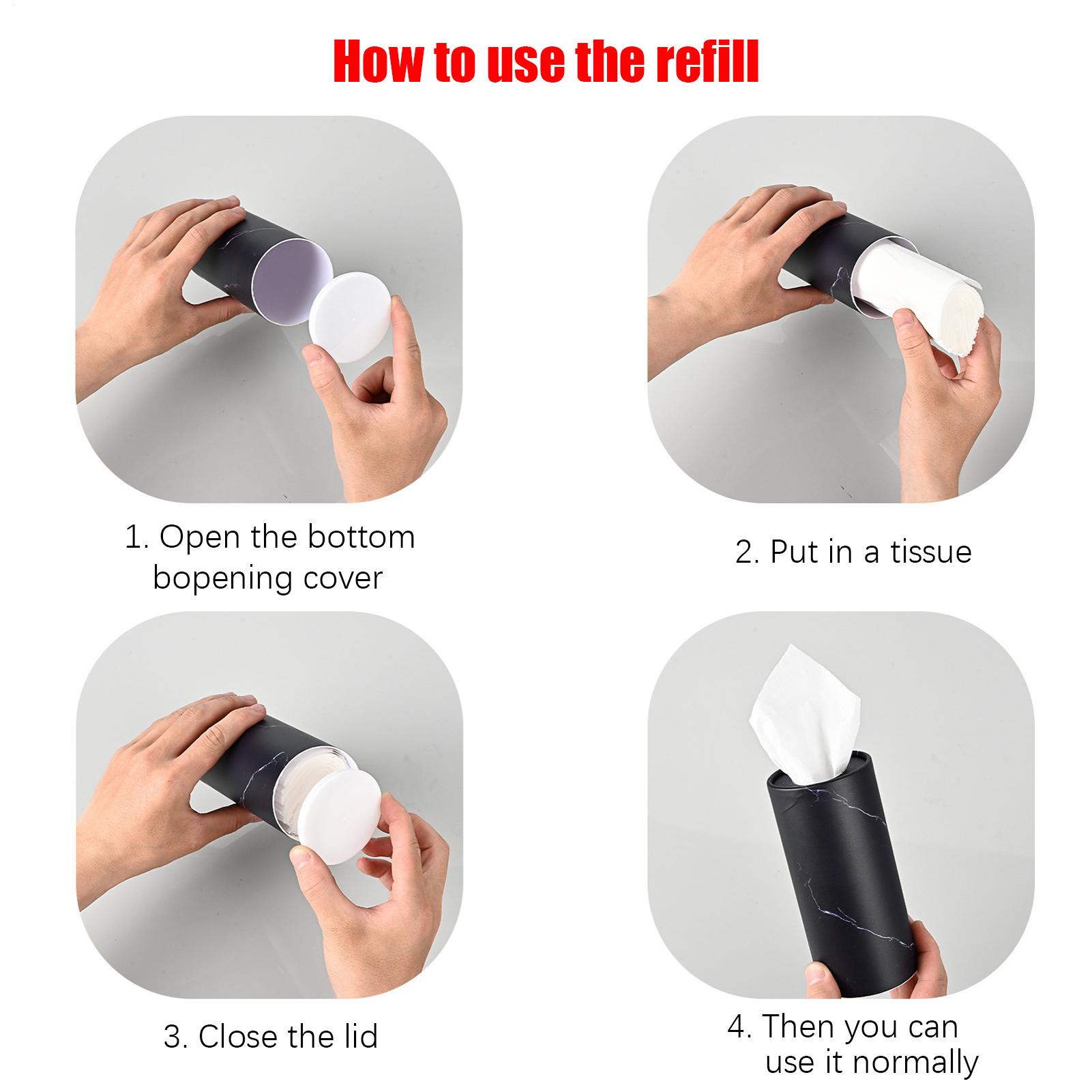 

6pcs Round Tissue Box Car Tissue Holder Paper Towel Cylinder Creative Napkin Bucket Napkin Box broken Window Tissue Cup CN