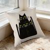 Cushion Cover White Black Cat Print Pillowcase For Home Decor Bedroom Window Seat