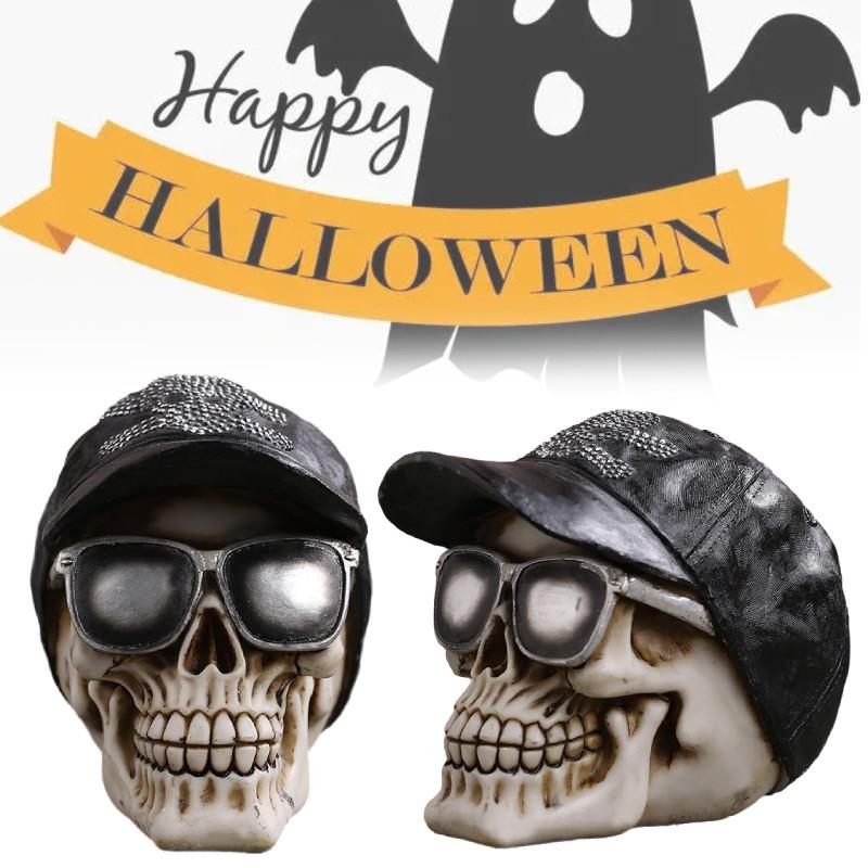 Skull Terrifying Halloween Head Resin Craft Tabletop Decoration Prop Holiday