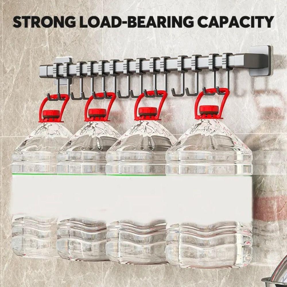 Adjustable Kitchen Hook Wall Mounted Hanging Rod New Storage Rack  Kitchen Utensils