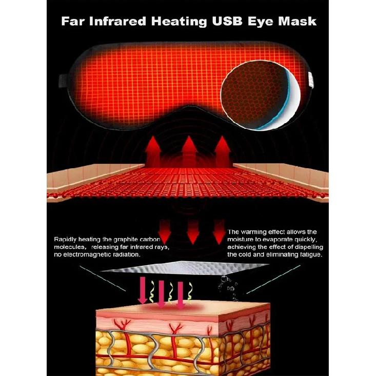 USB-Heizende Augenmaske Wiederverwendbare USB-Seiden-Dampf-Augenmaske Augenmassagegerät Zum Schlafen Augenringe Schwellungen Anti-Dunkle-Kreise-Patch Augenpflege