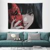 VIKAMA Dark Anime Girl with Hannya Mask Tapestry Japanese Yandere Style Wall Hanging for Bedroom Dorm  Gaming Room Decor
