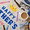 Day Father Theme Tie Hat Glasses Pattern Card Stickers Party Props Decoration