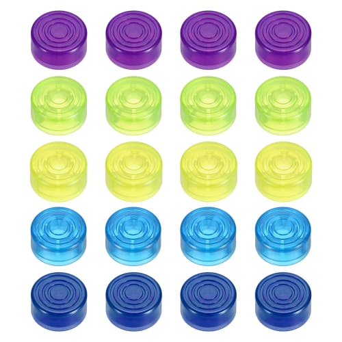 uxcell 20pcs Footswitch Toppers Guitar Pedal Button Caps Plastic Footswitch Top Covers for 3/8" Guitar Effect Pedal Buttons, Green, Blue, Dark Blue, P