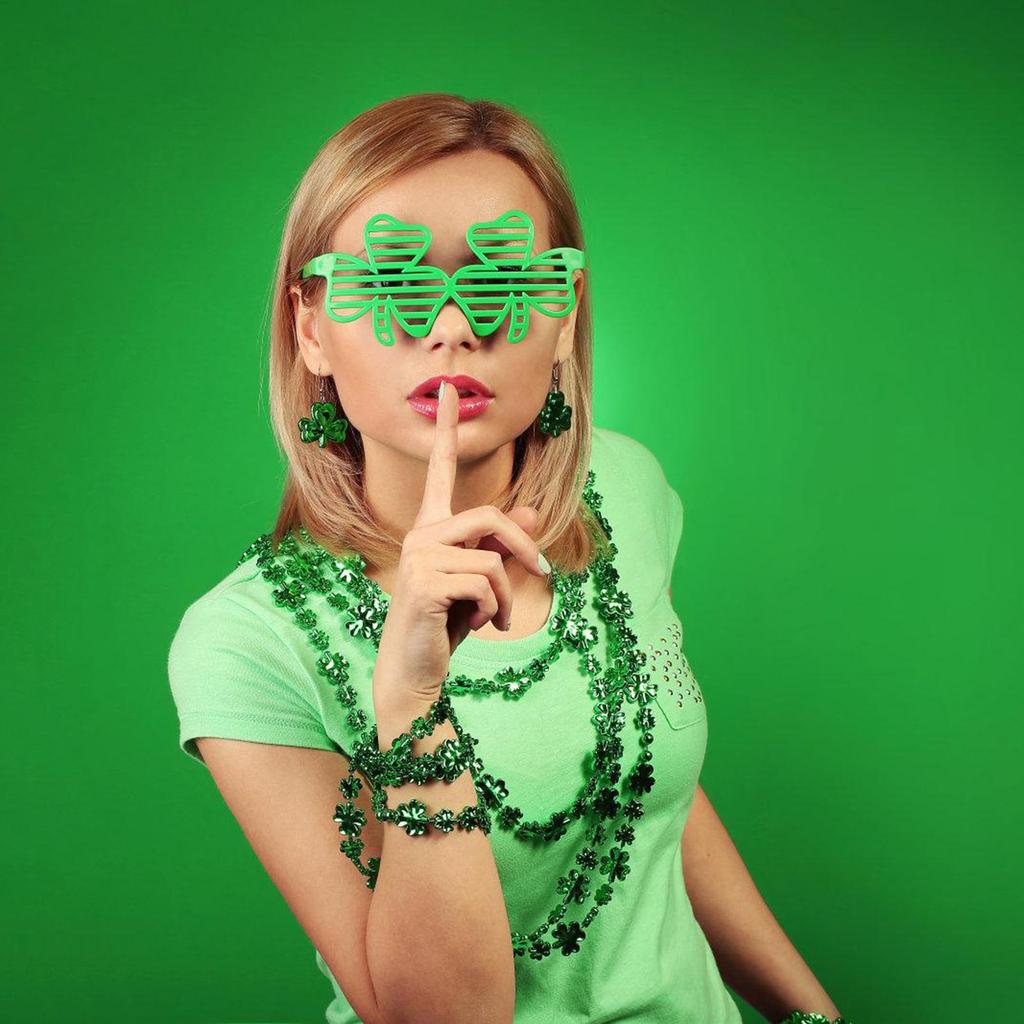 Completed Festival Day Attire For Adults Festival Gathering Outfit Set with Hat Glasses For Adults Green Theme Costume
