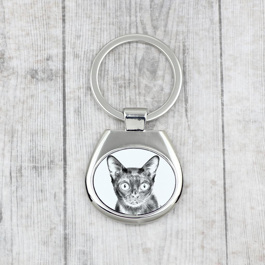 Bombay Cat - keychain with a cat, keychain with a print, personalized pendant from the Art-Dog brand