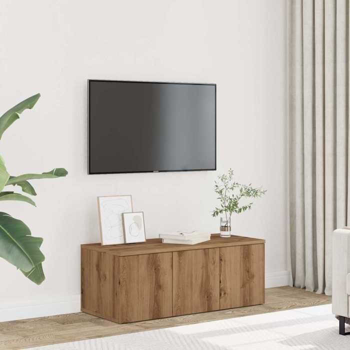 VidaXL Meuble TV chêne artisanal 80x34x30 cm bois d'ingénierie, banc TV, meuble télé, meuble multimédia, buffet TV, meuble 856013