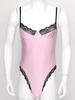 Men Sexy Lace Bodycon Bodysuit Sissy Sleeveless Lingerie Teddie Catsuit Nightwear