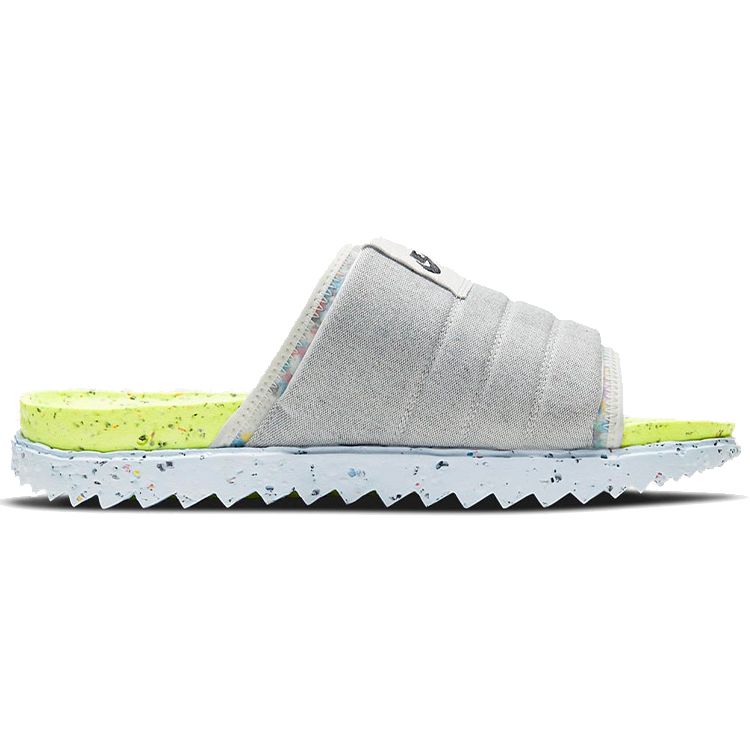 Nike Asuna Crater Slide Volt Unisex Sneakers Grey Platinum-Tint Chambray-Blue DJ4629-001