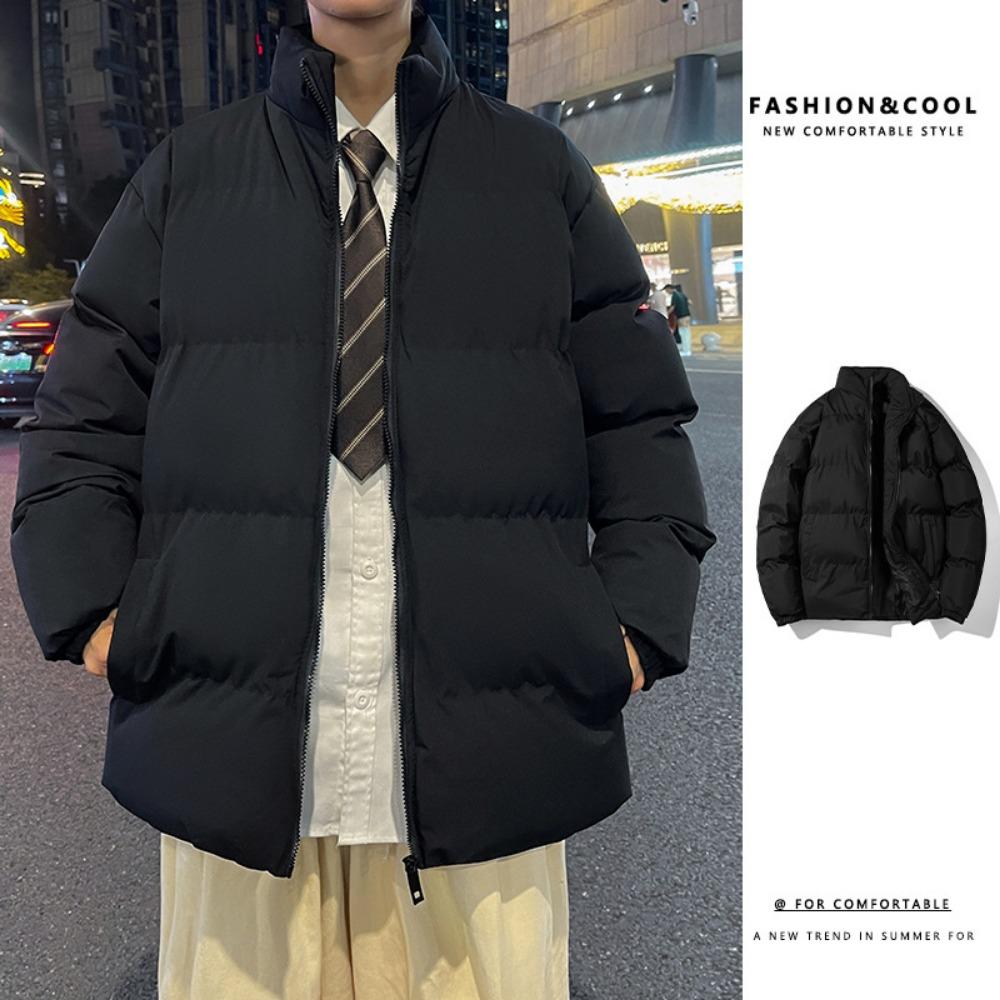 

Зимняя мужская повседневная универсальная модная трендовая свободная однотонная хлопковая одежда теплая толстая модная для подростков 5XL чёрный