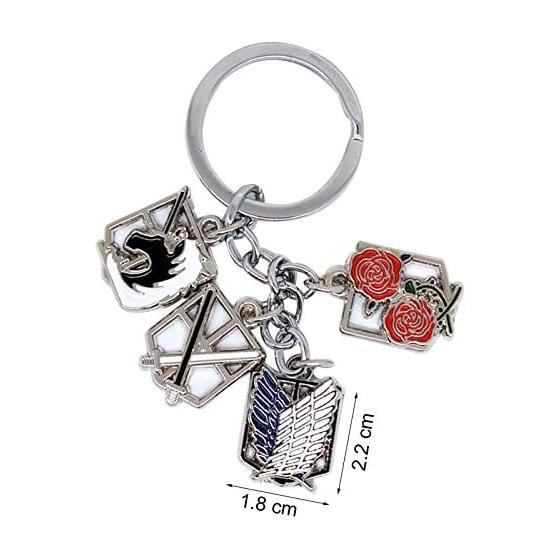 Formemory Attack on Titan Survey Corps Wings of Freedom Tool Keychain Anime Keyring Bag Pendant Fashion Lightweight Accessory Gift Present