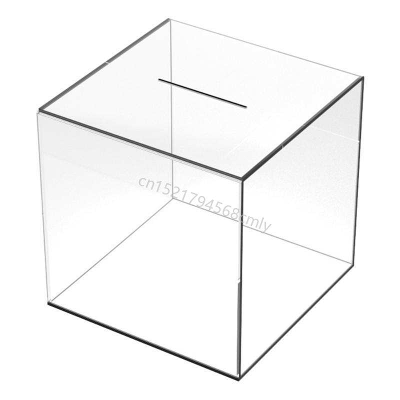 

Clear Acrylic Jar Money Box Durable Coin Storage Container Piggy Large 6XDE