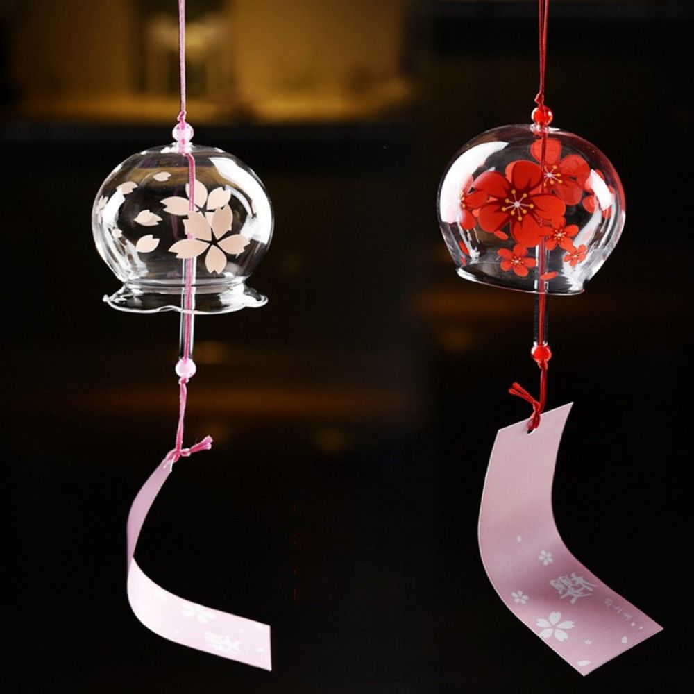Pendant Design Glass Painted Wind Chime Glass Painting Wind Bell Door Decoration Gifts For Child