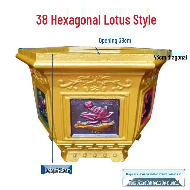 Extra Large Hexagonal Roman Column Cement Flower Pot Mold - Full Set DIY Model