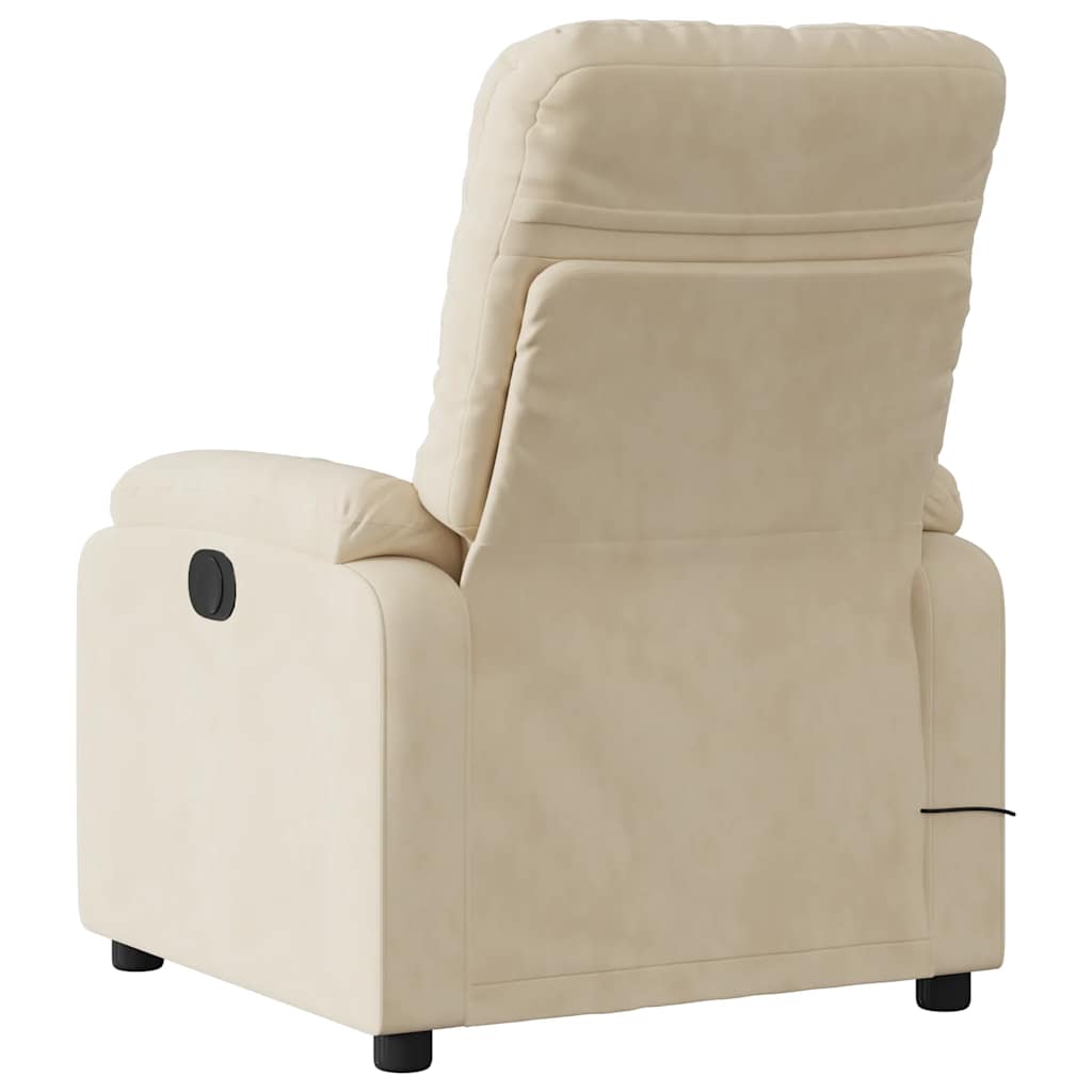 Electric Massage Chair Cream Microfiber Fabric
