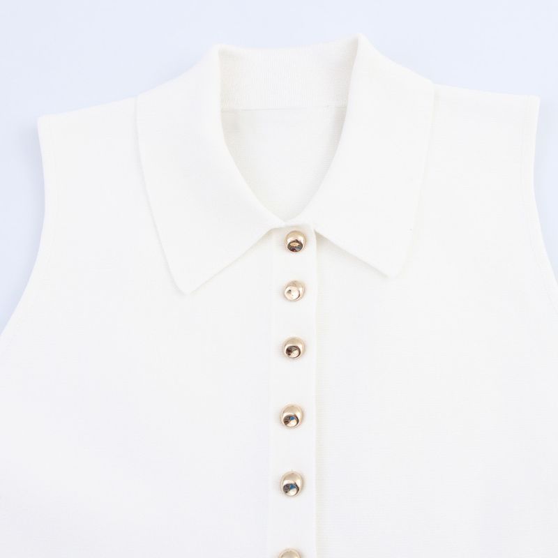 Kaslead New Women clothes Western Style Short Skirt Hem Knitted Vest Top 4192060 250