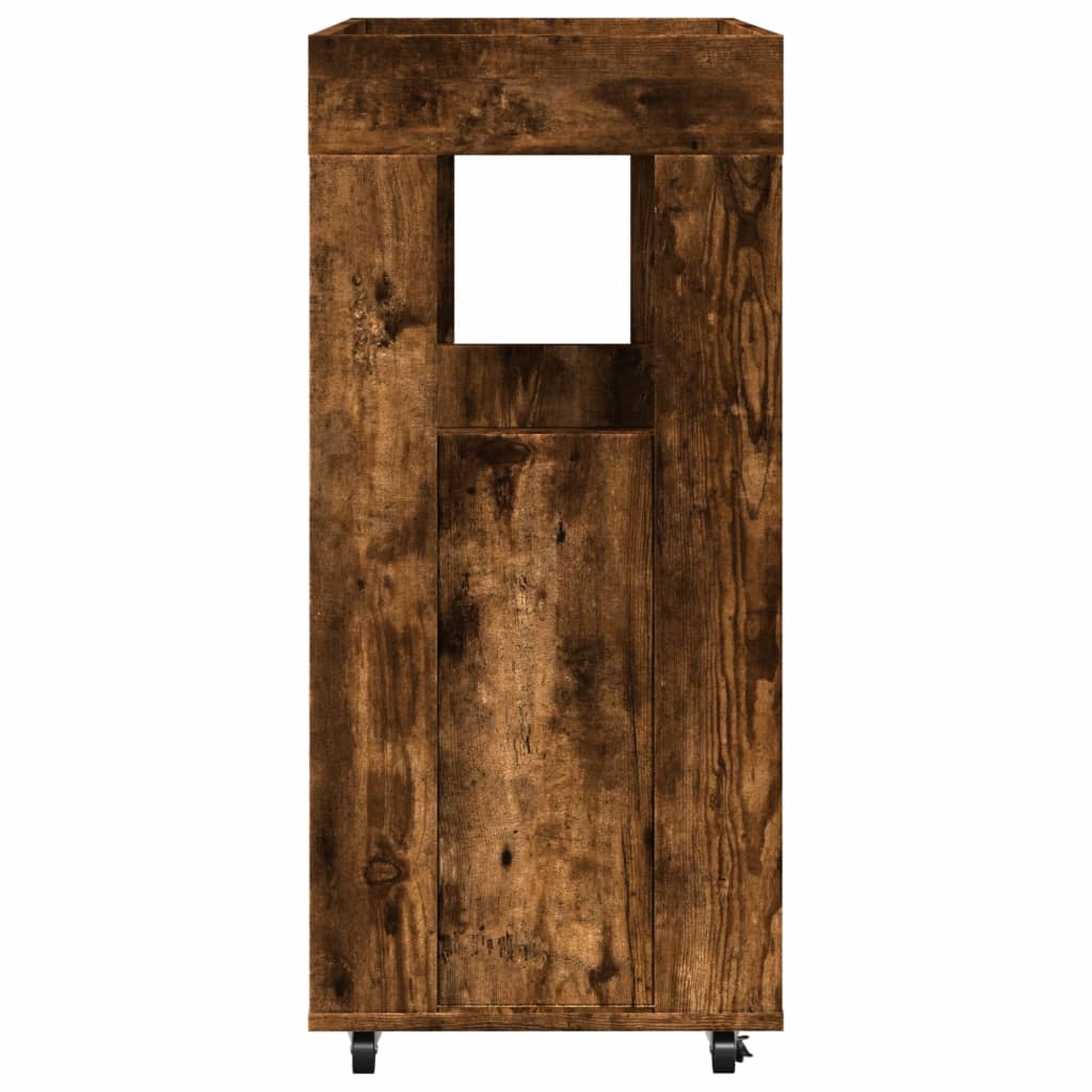 Bar Cart Smoked Oak 60 x 39.5 x 89 cm Engineered Wood