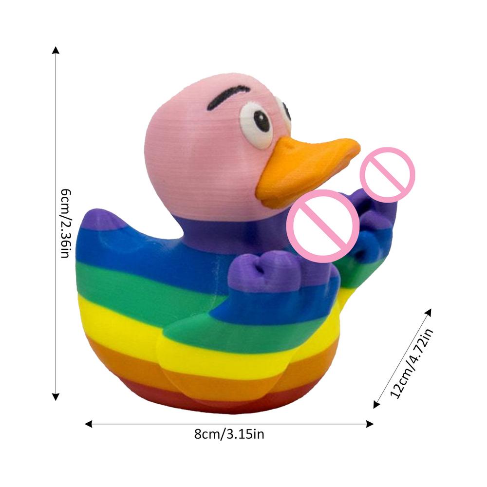 Mischief Little Duck Resin Decorations Desktop Ornaments Practical Joke Duck Toy Sculptures Animal Figures Car Interior Decor