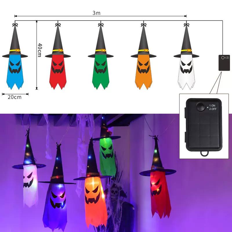 Halloween Ghost & Pumpkin Light Pendant: Luminous Ornaments for Haunted House & Party Decor