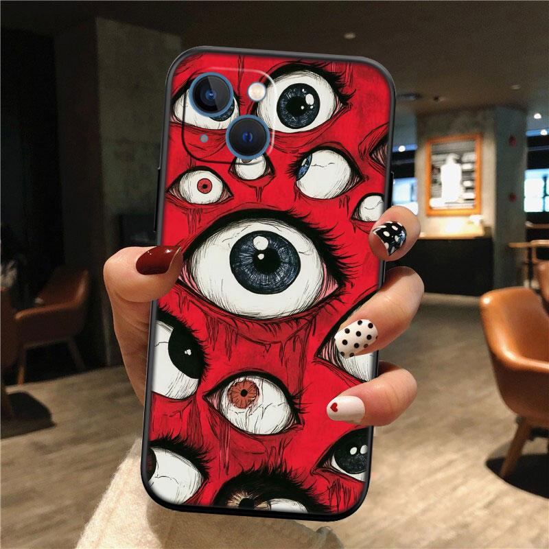 IK62 Spooky Scary Face Eyes New High-End Shell Phone Case for iPhone SE X XS XR 16E 17 11 Pro Max 8 7 6 6s Plus Air