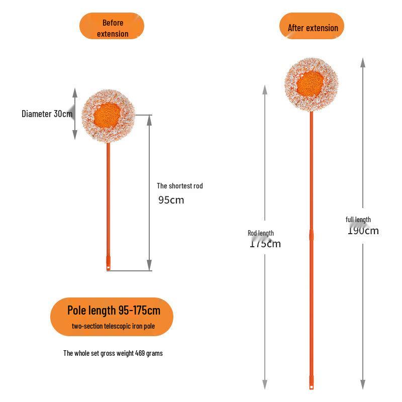 Golden Rabbit Sunflower Chenille Mop for Car, Wall, or Ceiling Cleaning