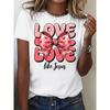 European Size Women'S "Love Like Jesus" Graphic Print T-Shirt - Casual Crew Neck Short Sleeve Top with Pink Bow Design, Perfect for Spring