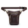Motorcycle Bike Leather Waist Bag Multi Purpose Sporting Shoulder Bag Leg Thigh Pack for Riding Hiking Camping
