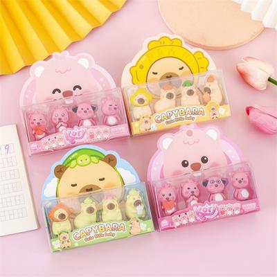 Willekeurige Kleur Creatief Schattig Cavia Bever Doosje Gumset Student Schrijfwaren Kinderdag Eindprijs Cadeau Kerst