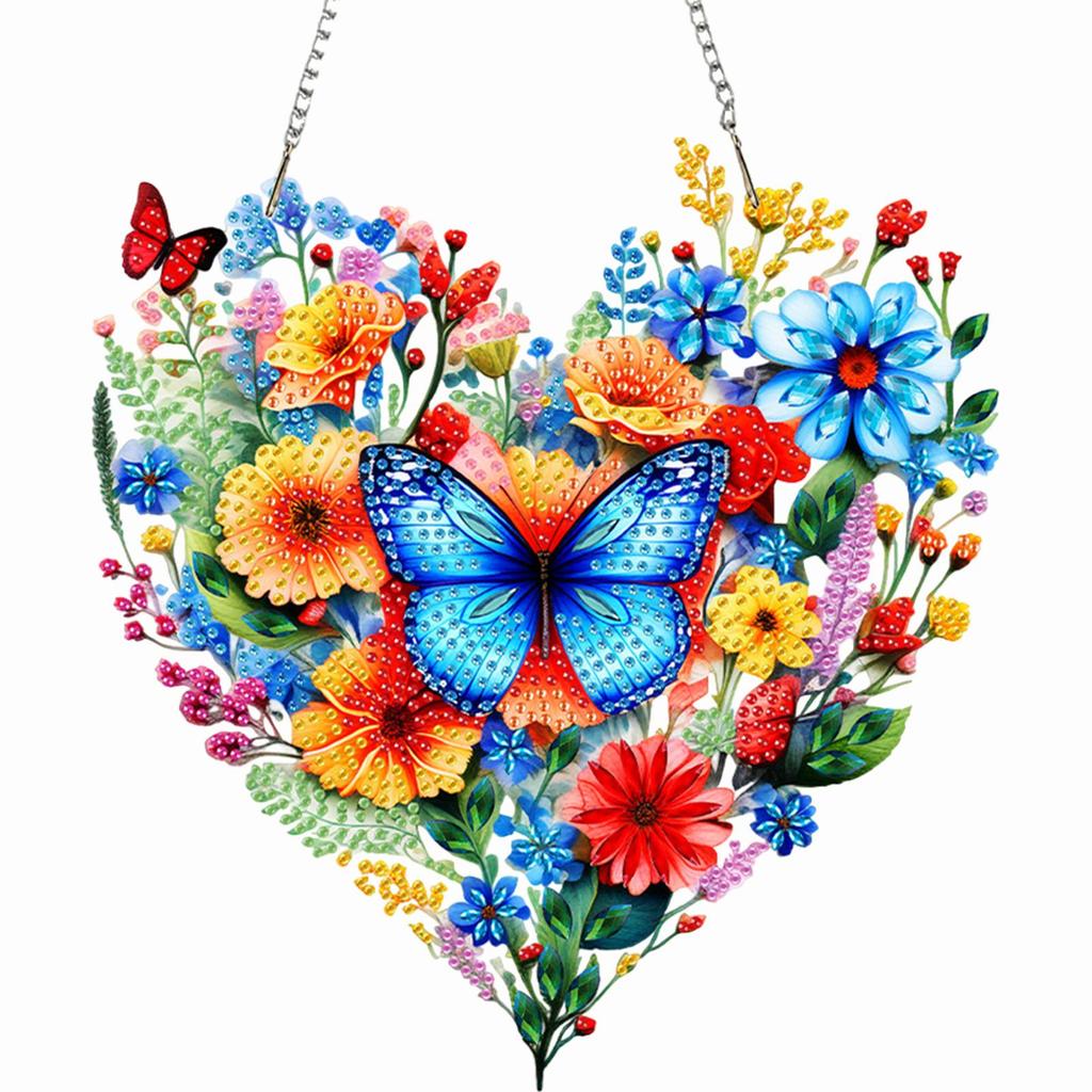 Acrylic 2D Flat DIY Diamond Painting Set Rhinestone Diamond Art Window Pendants Diamond Art Pendant Home Wall Decoration Crafts