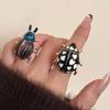 Dripping Oil Ladybird Drip Oil Ring Insect Chunky Enamel Ring Retro Painting Ring  Gift