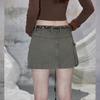 UNIFREE Retro Workwear Multi-Pocket Washed A-Line Skirt