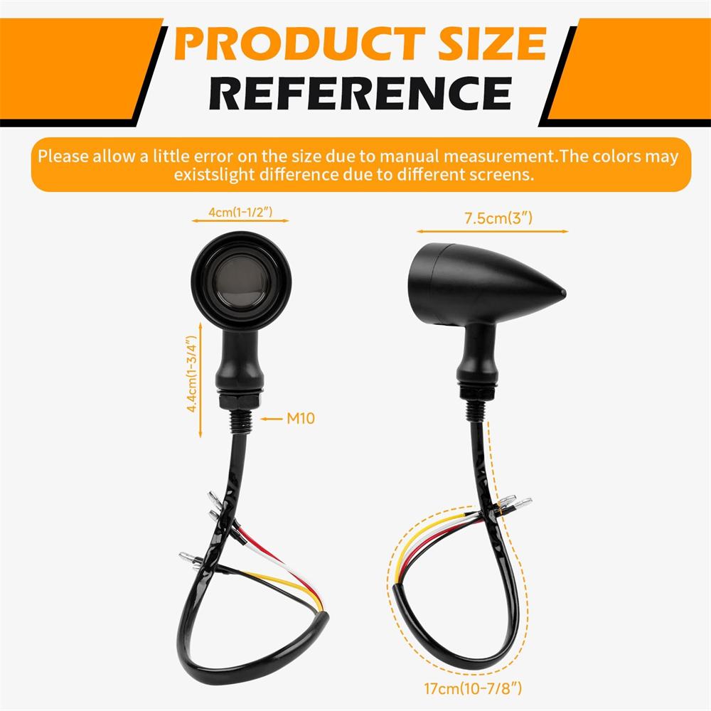 Motorcycle LED Tail Light - Universal Bullet Style - Red Brake/Turn Signal
