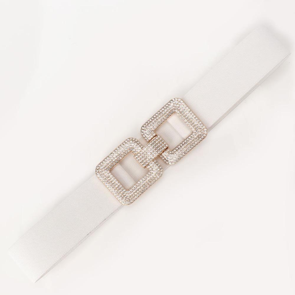 

Solid Color Stretch Waistband Wide Waist Belts Fashion Waist Strap Clothing Decoration білий