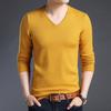 Sweater Men's Bottoming Shirt Thin Solid Color V-neck Knitted Long-sleeved Top Youth Casual Knitted Sweater Autumn