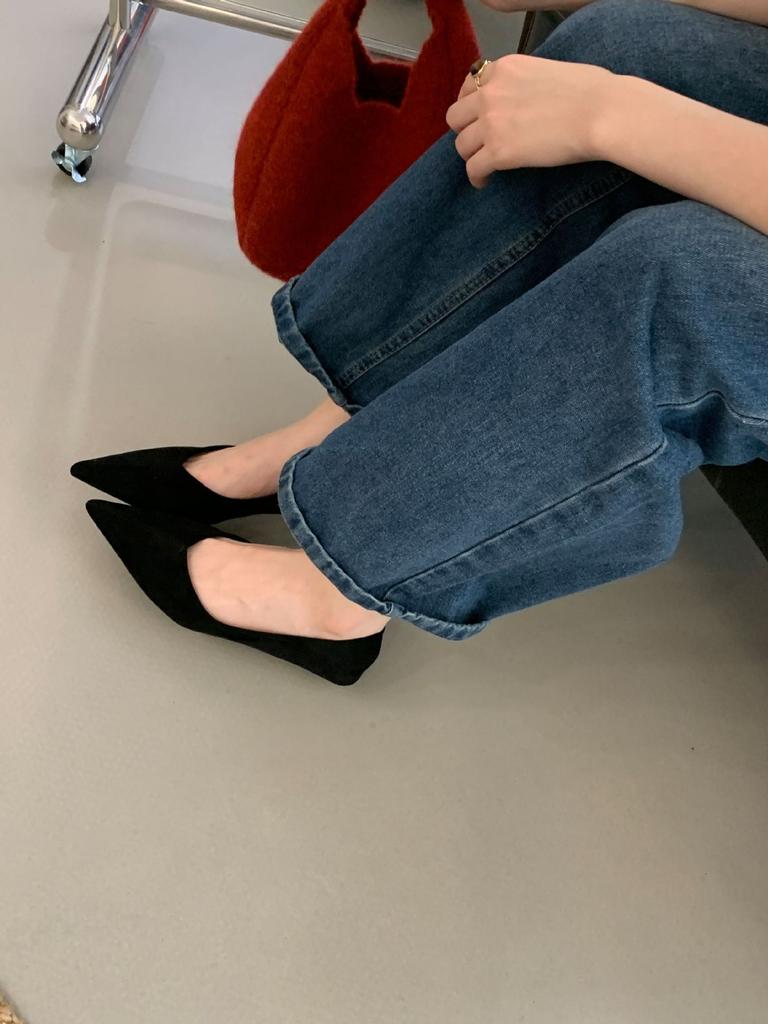 2025 New One-pedal Single Shoes Women's Shoes Spring and Summer Pointed Brown Breathable Kitten Heel Women's Low-heeled Women's Shoes