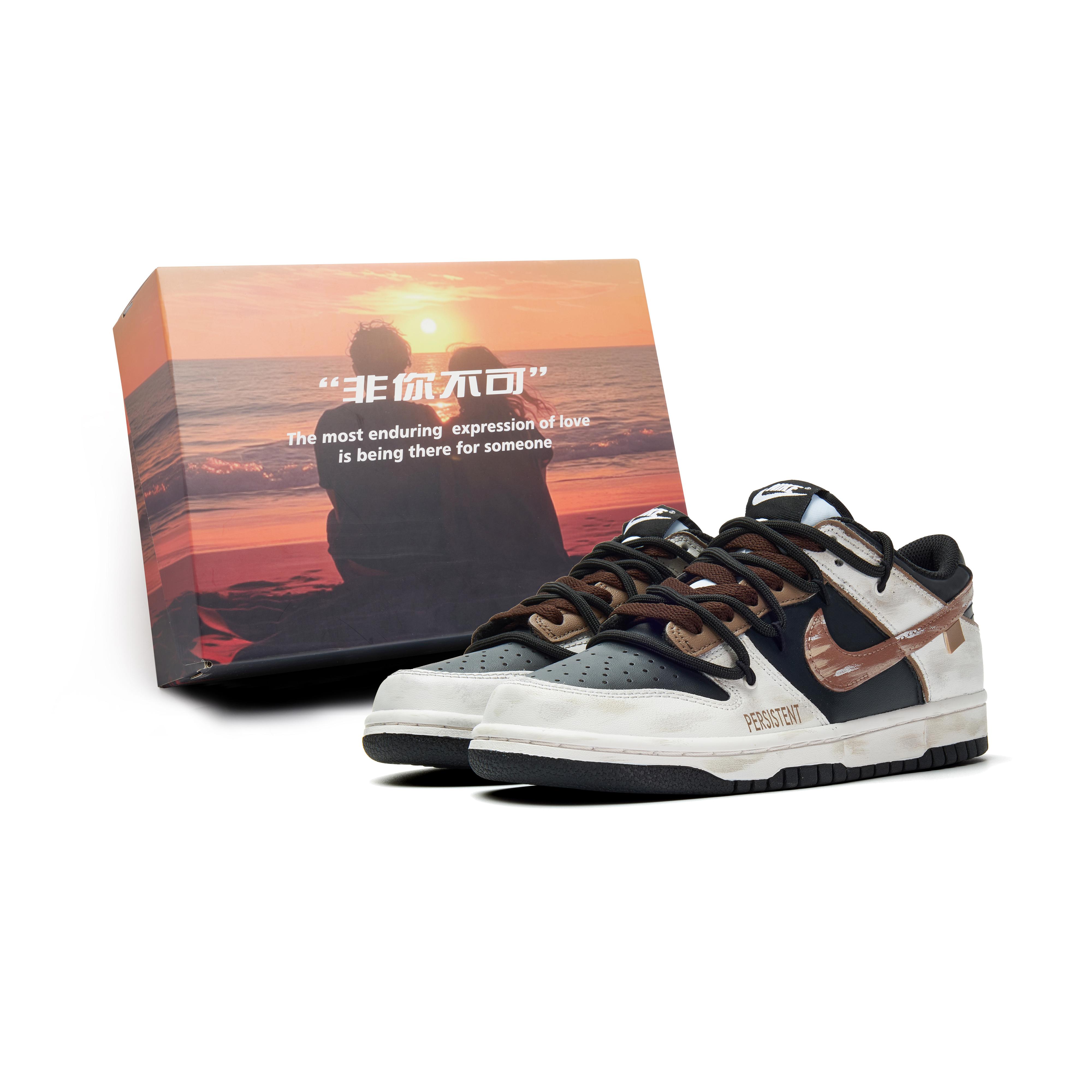 

Nike Dunk Abrasion Resistant Low top Skateboard Shoes Unisex Black Brown HF5441-100(Team970-) 35.5