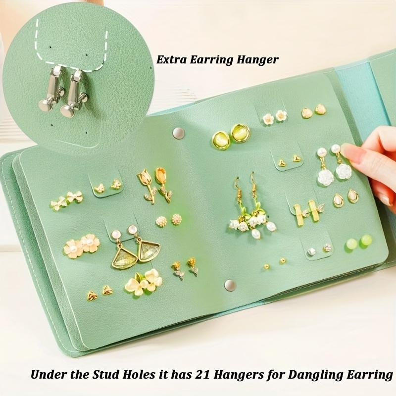 Faux Leather Earring Layered Jewelry Storage Book - Faux Leather Jewelry Organizer Bag - Earring and Ring Small Bag - Book Design Earring Rack