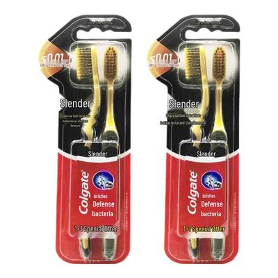 Slim Soft Charcoal Gold Toothbrush