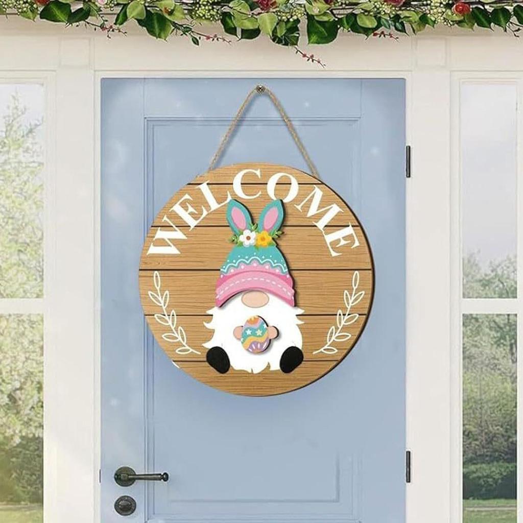 Gnome Door Sign Interchangeable Design Magnet Pieces Halloween Gnome Welcome Sign Home Front Door Christmas Party Decorations