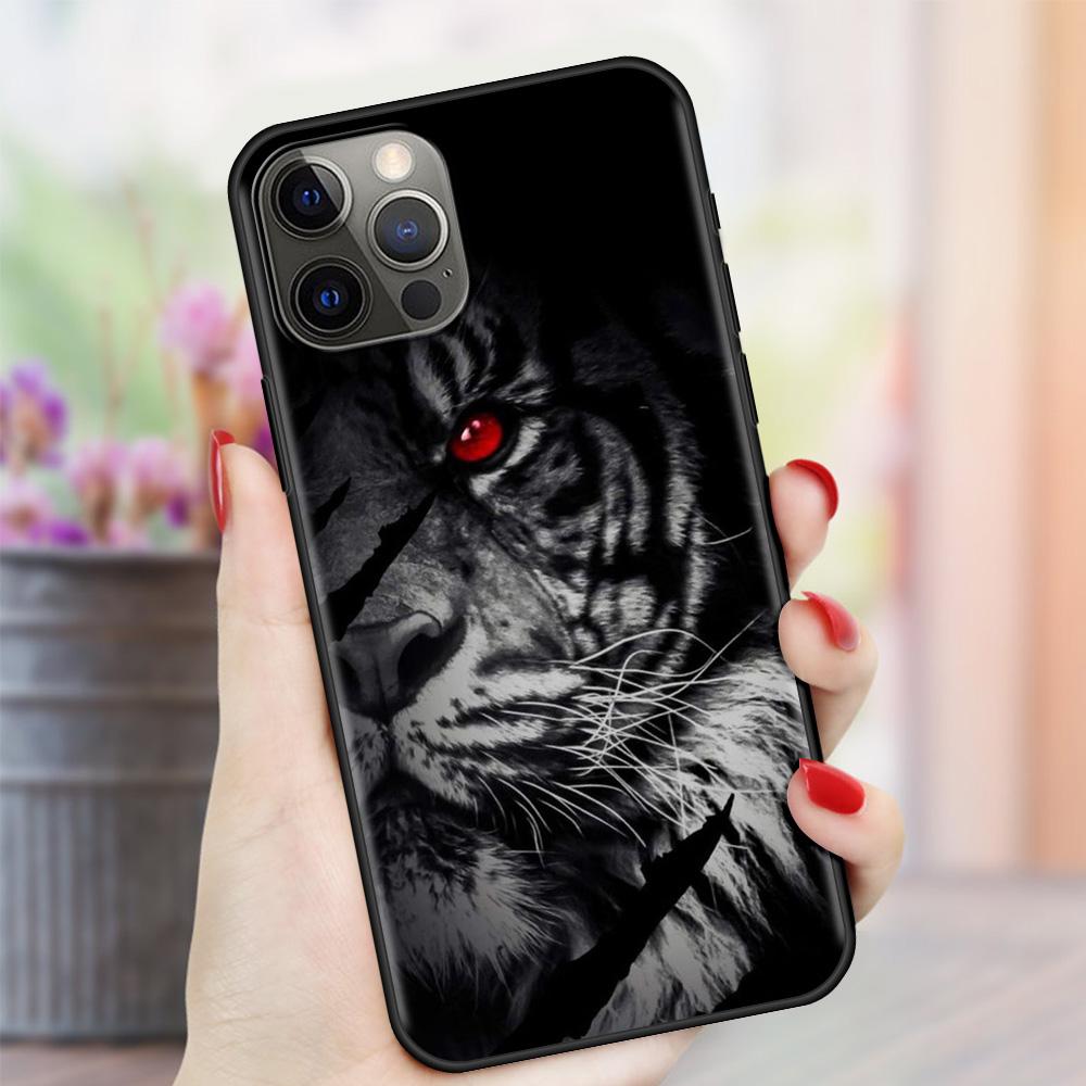 Lion Alpha Male Tiger For Apple iPhone 11 12 Pro Max SE 2020 7 8 Plus XR Soft Phone Case X XS 6 6S 5 5S Silicone Back Cover Capa