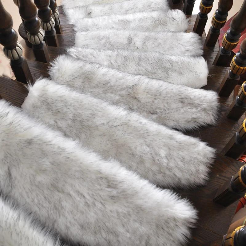 

1/3/5 Pcs Stair Carpet Fuax Fur Step Rug Steps Plush Floor Mats 55x20cm Imitation Wool Foot Carpet Self-adhesive Stairs Carpet 1 Pcs