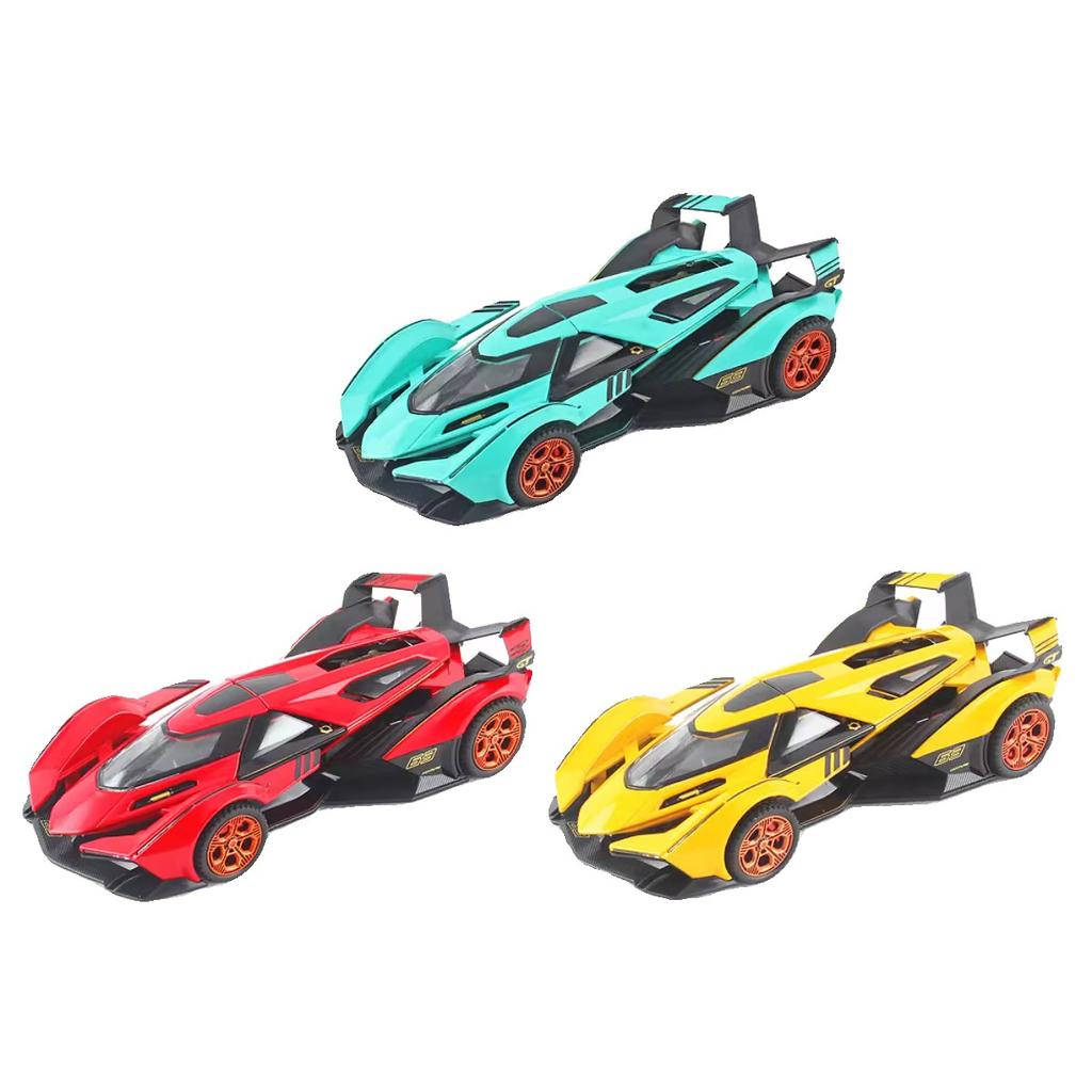 Lamborghini V12 Vision GT Gran Turismo Supercar Modellauto aus Metall, Maßstab 1:32, Druckguss, mit Sound und Lichteffekten, Spielzeug für Kinder, Geschenkidee für Kinder
